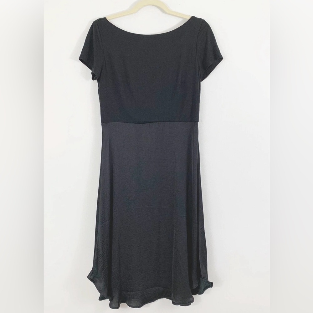 NWT Ann Taylor Loft Black Dress Knit Top Satiny Skirt (size 8)